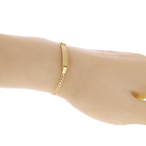 Italian 14k Two Tone Gold Engravable Baby Kids ID Cuban Bracelet 6.25" 2.5 grams