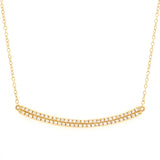 14k Yellow Gold 0.30ctw Diamond Double Row Curved Bar Pendant Layer Necklace - Yellow