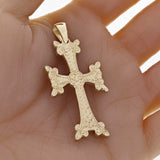 10k Yellow Gold Crucifix Christian Cross Pendant Religious Charm 26mm 14.5 grams