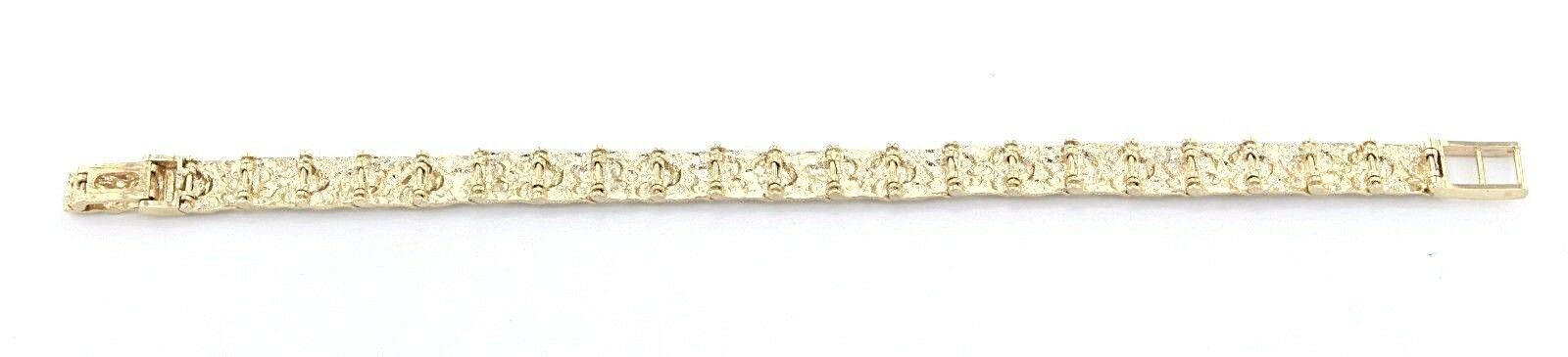 10k Yellow Gold Nugget Bracelet 8.25"-8.75" 9.5mm 24.4 grams