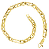 Italian 14k Yellow Gold Hollow Anchor Chain Bracelet 7.5" 5.8mm 4.9 grams