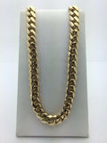 Men's 14k Yellow Gold Heavy Solid Cuban Chain Link Necklace 23" 10mm 167 grams