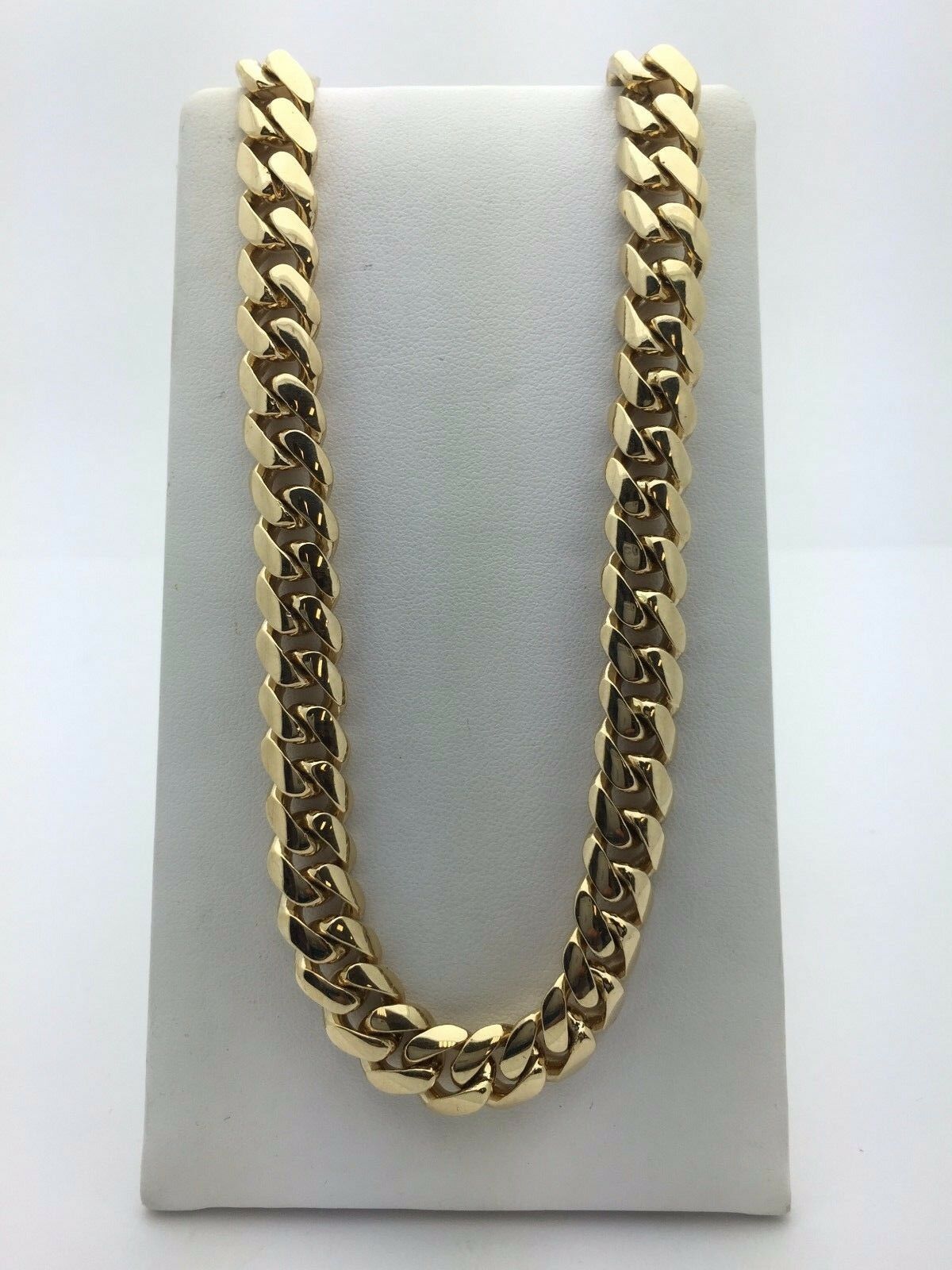 Men's 14k Yellow Gold Heavy Solid Cuban Chain Link Necklace 21" 10mm 152 grams