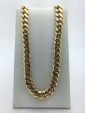 Men's 14k Yellow Gold Heavy Solid Cuban Chain Link Necklace 21" 10mm 152 grams