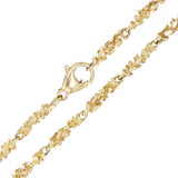 14k Yellow Gold Solid Nugget Link Necklace 18" 4mm 23 grams