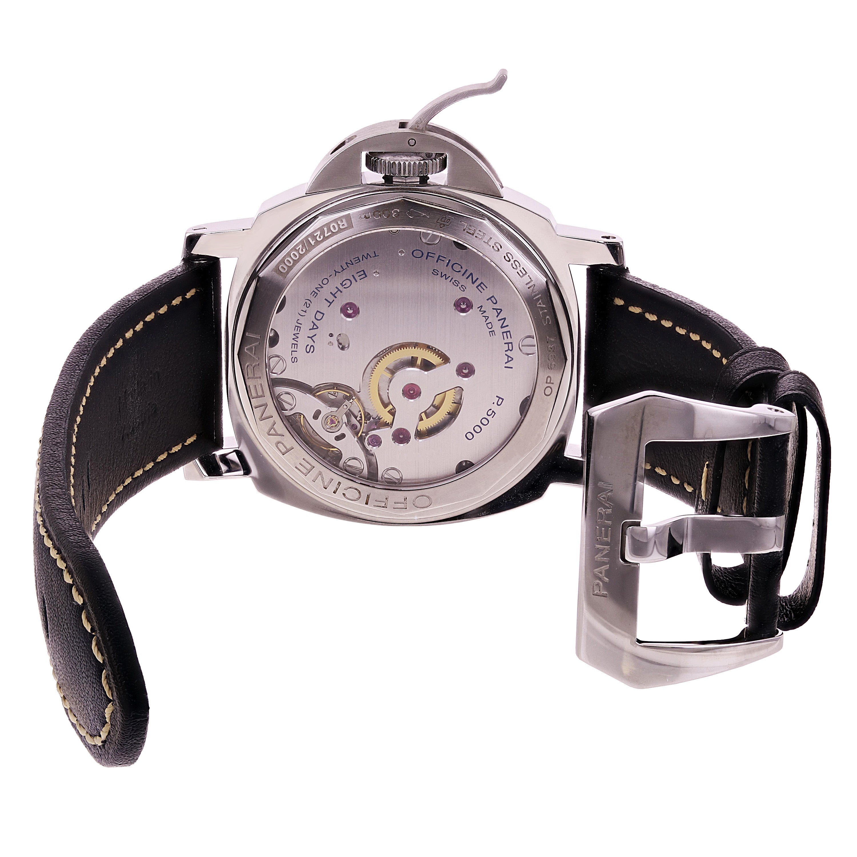 Panerai Men's Luminor Base 8 Days Manual Wind  Black Rubber Strap