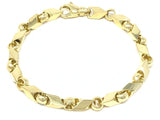 Men's Solid 14k Yellow Gold Handmade Fashion Link Bracelet 7" 7mm 25 grams - Yellow,7"
