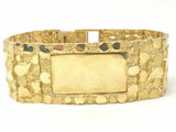 14k Yellow Gold Nugget ID Bracelet 8.5" 31mm 98.3 grams