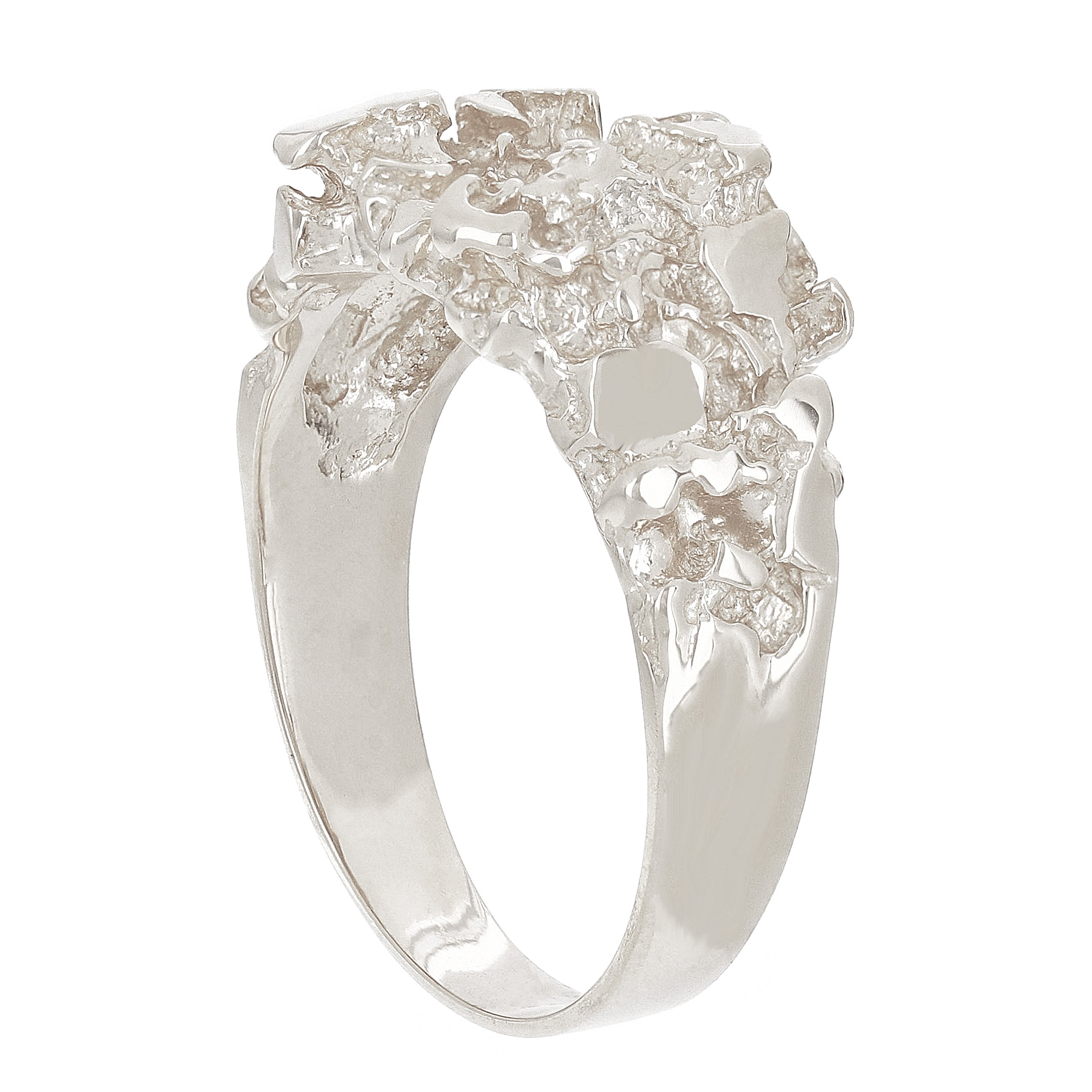 925 Sterling Silver Solid Chunky Nugget Ring Size 9 - Ring Size 9