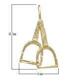 14k Yellow Gold Solid Horse Step Up Stirrup Horse Pendant 1.1 grams - Yellow