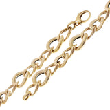 Italian 14k Yellow Gold Round Diamond Cut Open Link Bracelet 7.5" 13mm 7.8 grams