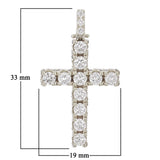 14k Yellow or White Gold 1.79ctw Diamond Cross Pendant Iced Out