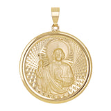 Italian 14k Yellow Gold Saint Jude Medal Charm Pendant 1.1" 2.5 grams - 2.5 grams