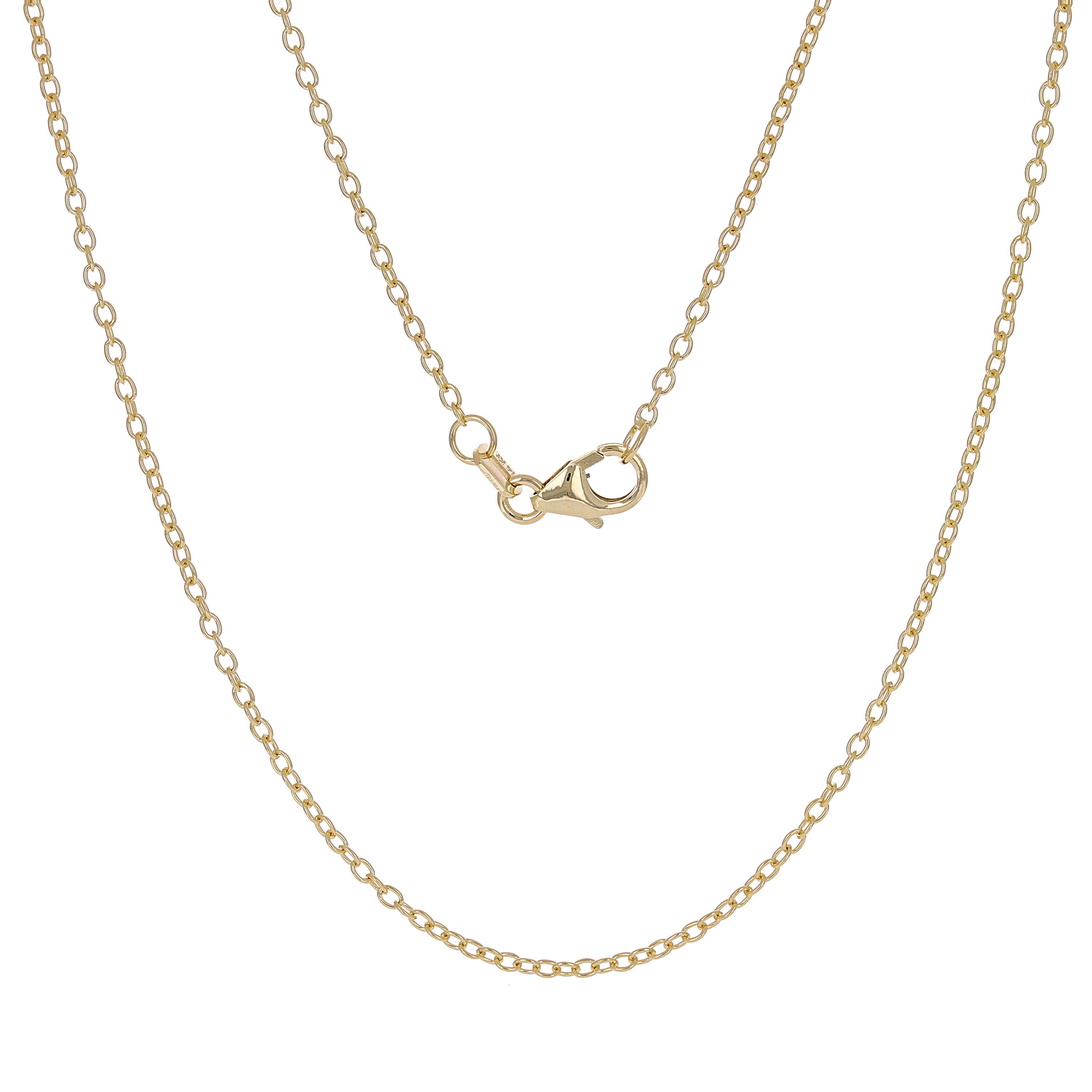 Italian 14k Yellow Gold Rolo Chain Necklace 1.5mm 24" 2.7 grams - 24",1.5 mm 2.7 grams