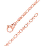 14k Rose Gold Solid Handmade Fashion Link Necklace 28" 4mm 36.4 grams