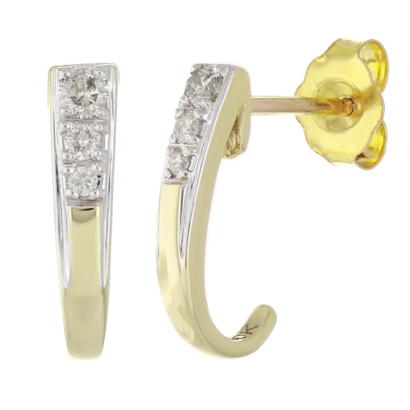 10k Yellow or White Gold 1/4 ctw Diamond Stud Earrings
