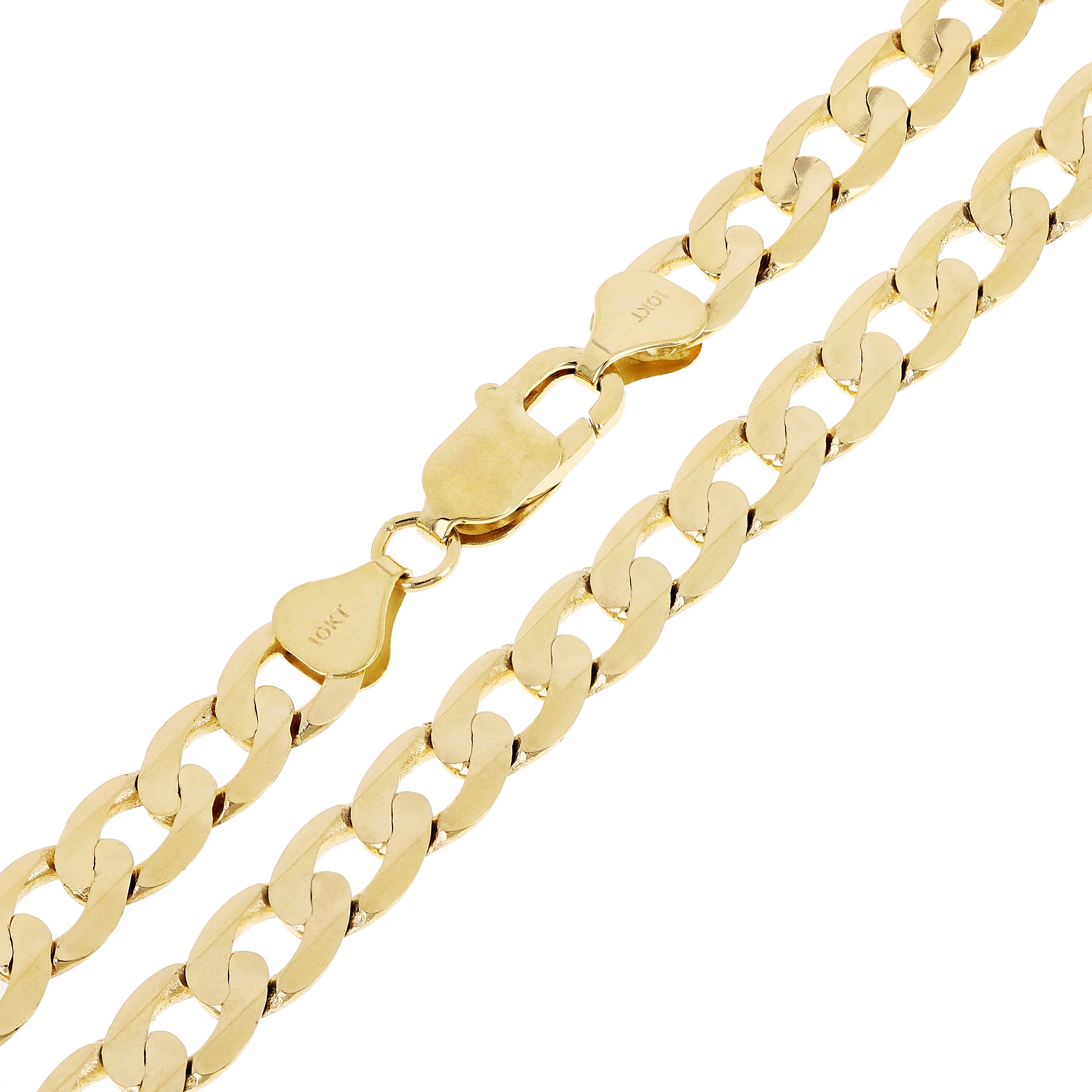 Men's Italian 10k Yellow Gold Curb Cuban Chain Necklace 22" 7.5mm 33.6 grams