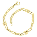 Italian 14k Yellow Gold U Shape & Paper Clip Link Bracelet 7.75" 8.2mm 5.9 grams
