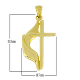 14k Yellow Gold Solid Religious Methodist Cross Charm Pendant 1.3 grams - Yellow