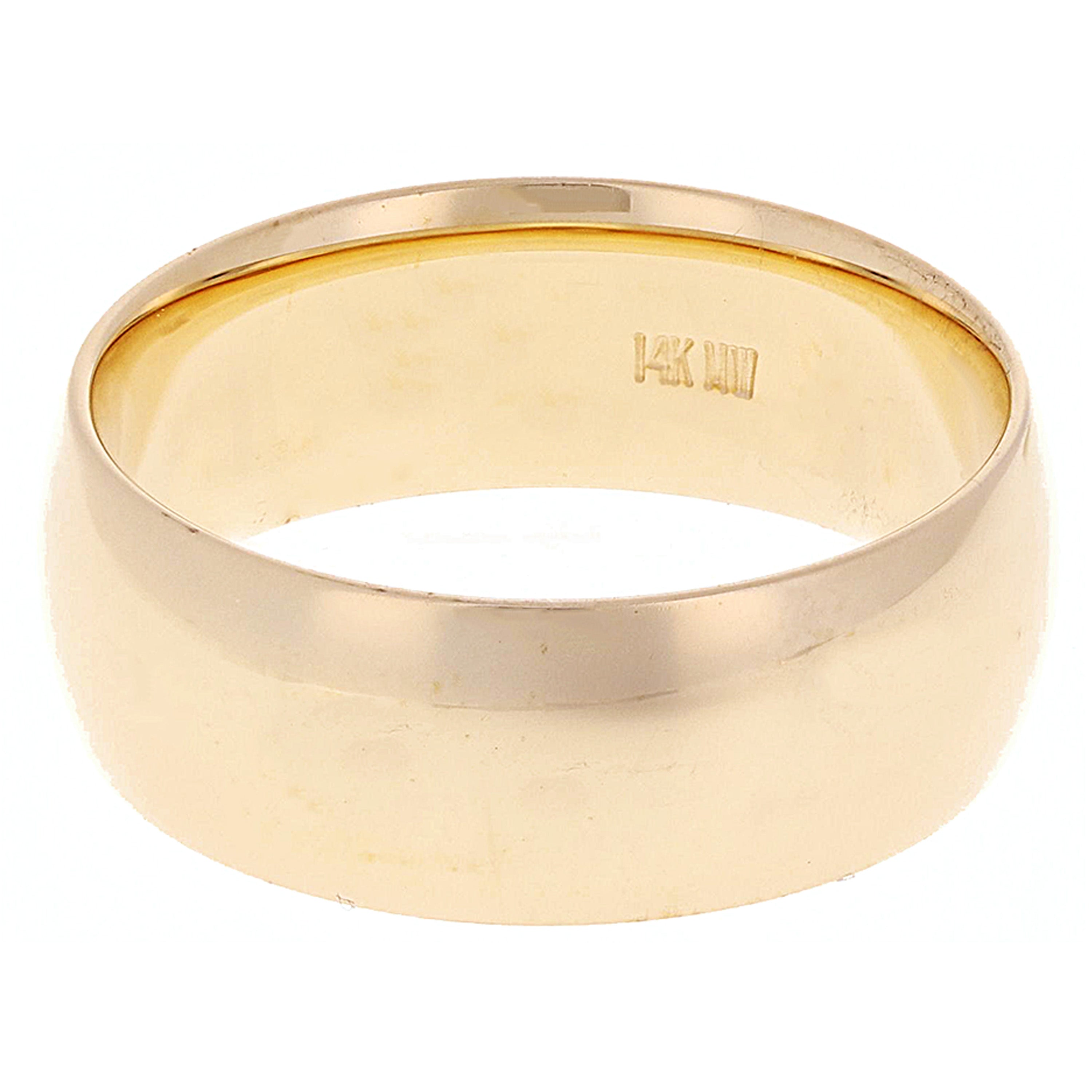 14k Yellow Gold Comfort Fit Plain Wedding Band Ring 8mm Size 13 - Yellow,8mm Ring Size 13