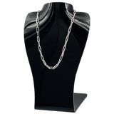 Italian 14k White Gold Hollow Paper Clip Link Chain Necklace 16" 4.7mm 6.3 grams - White,16" 6.3 grams