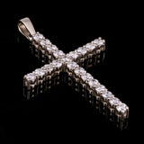 14k White Gold 1.76ctw Diamond Cross Pendant 1.9" 3.8 grams