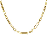 Italian 14k Yellow Gold Paper Clip Link Chain Necklace 18" 5mm 7.9 grams
