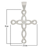 14k White Gold Solid Filigree Cross Crucifix Religious Charm Pendant 2.5 grams - White