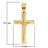 Italian 14k Yellow Gold Hollow 3D Jesus Crucifix Cross Pendant 1.5" 3.1 grams