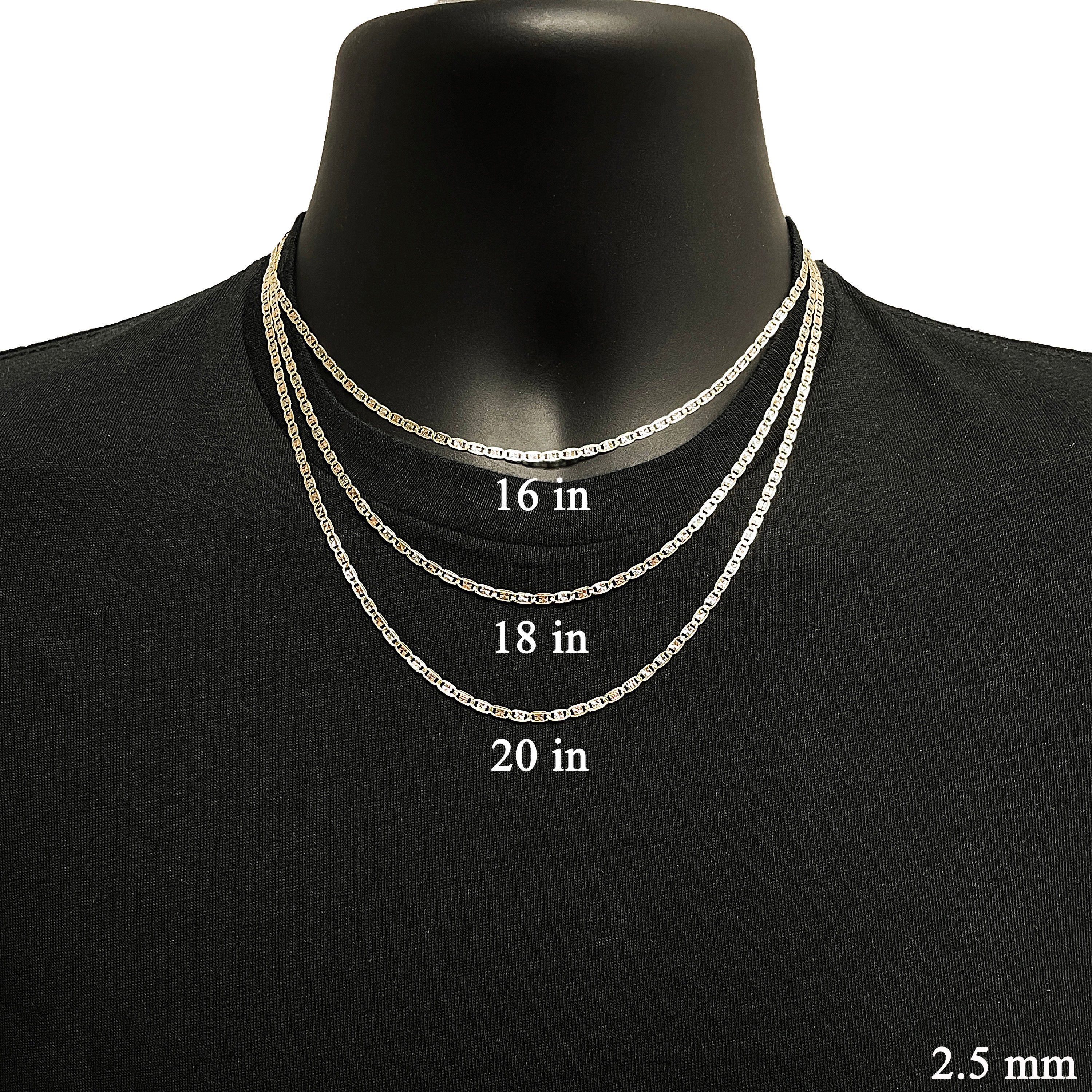 Italian 14k Tri-Color Gold Diamond Cut Valentino Chain Necklace 16" 2.6mm 3.8 grams - 16" 3.8 grams