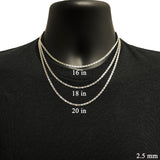 Italian 14k Tri-Color Gold Diamond Cut Valentino Chain Necklace 16" 2.6mm 3.8 grams - 16" 3.8 grams