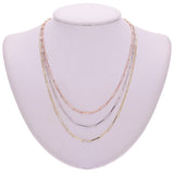 Italian 14k Tri-Color Gold Multiple Layer Paper Clip Link Chain Necklace 18" 11.5 grams