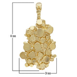 10k Yellow Gold Solid Free Form Nugget Charm Pendant 1.75" 7.5 grams