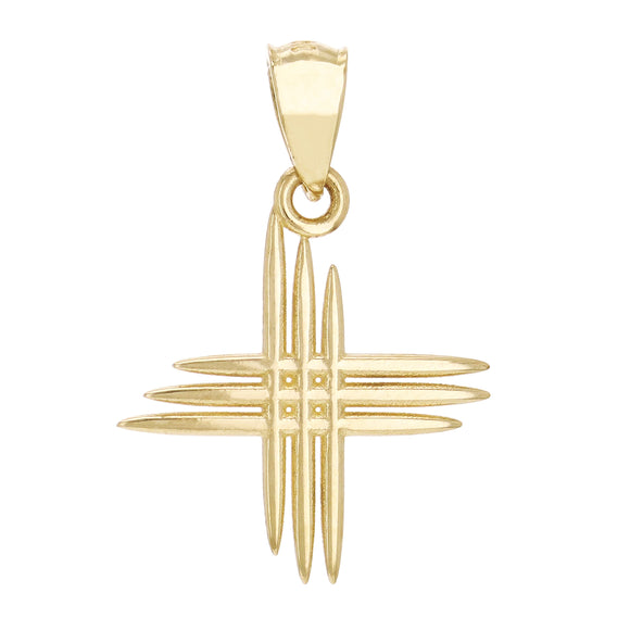 14k Yellow Gold Calvary 3 Cross Religious Charm Pendant 23x16mm 1 gram