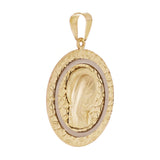 Italian 14k Yellow & White Gold 3D Girl Praying Charm Pendant 1" 2 grams - Big