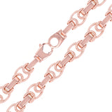 14k Rose Gold Handmade Fashion Link Necklace 24" 10.5mm 120 grams - Rose,20"