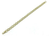10k Yellow Gold Solid Nugget Horse Shoe Link Bracelet 8" 8mm 12 grams