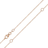 Italian 14k Rose Gold Rolo Chain Necklace Adjustable 16-20" 0.9mm 1.5 grams - 0.9 mm