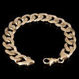 Men's 14k Yellow Gold Solid Heavy Cuban Link Chain Bracelet 9.5" 15.6mm 84 grams - 9.5"