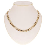 Men's 10k Yellow Gold Solid Figaro Necklace Link Chain 20" 10.5mm 90 grams - 20"