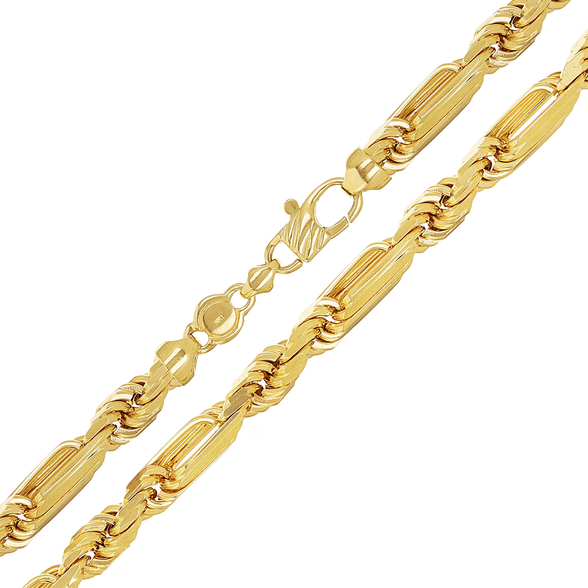 6mm Figaro Rope Chain Mens Womens 14K Gold Filled Figaro Rope