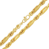 Italian 14k Yellow Gold Solid Milano Figaro Rope Chain Necklace 8mm 24" 122 grams