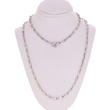 10k White Gold Solid Handmade Fashion Link Necklace 20" 3mm 26.5 grams - 20" 26.5 grams