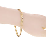 Italian 14k Yellow Gold Hollow Round & Oval Link Bracelet 8" 5.3mm 6.2 grams