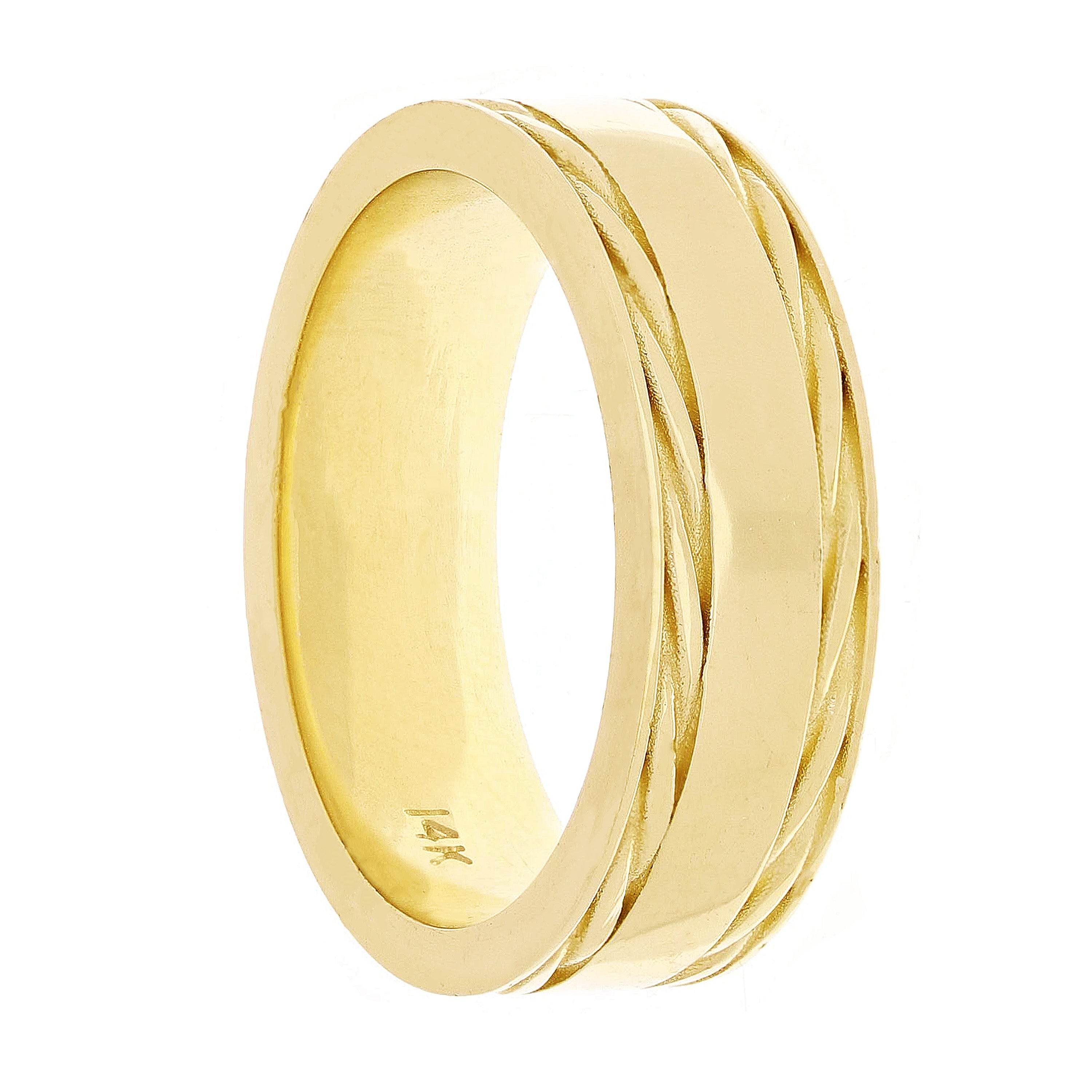 14k Yellow Gold Braided Twisted Rope Wedding Band Ring Size 8-6.4mm 9.1 grams