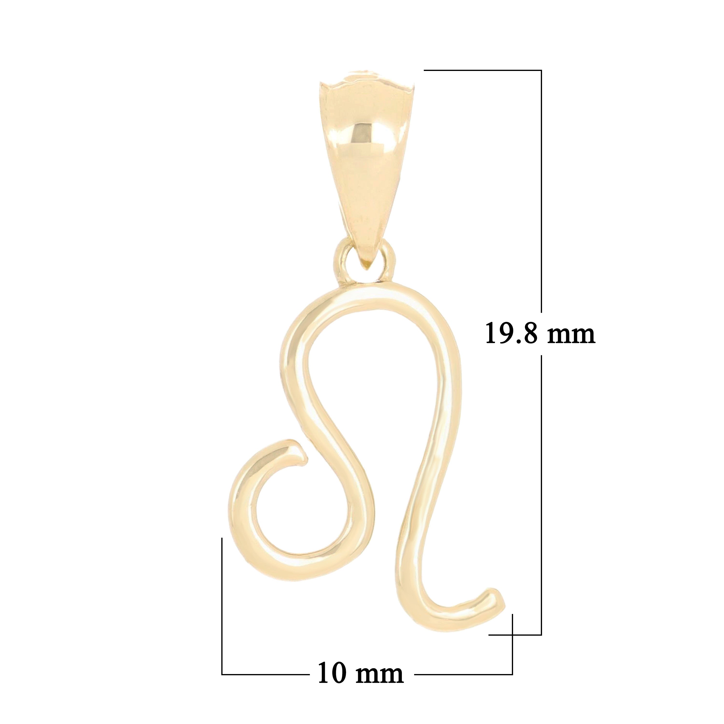 14k Yellow White or Rose Gold Zodiac Sign Leo Charm Pendant 0.8 gram - Leo,Yellow