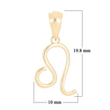 14k Yellow White or Rose Gold Zodiac Sign Leo Charm Pendant 0.8 gram - Leo,Yellow