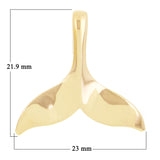 14k Yellow Gold Polished Whale Tail Pendant - Yellow