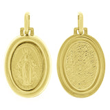 14k Yellow Gold Regina Sine Labe Originali Concepta O.P.N Catholic Metal Pendant