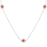 10k White Gold 3/4 ctw Red Diamond Floating Necklace 18" - Red Diamond 3/4 ctw